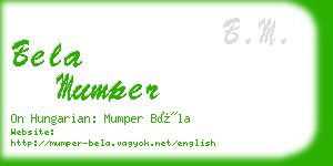 bela mumper business card